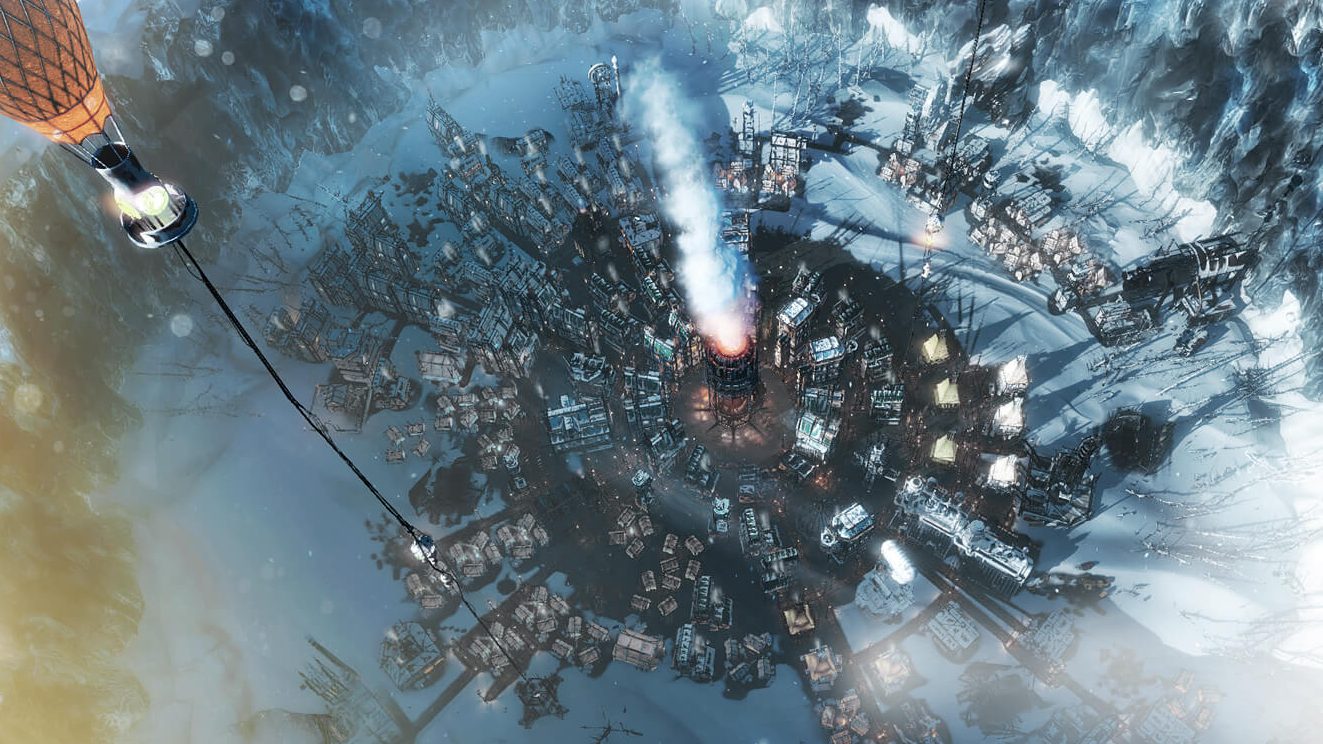 Ukážka kolónie v hre Frostpunk.